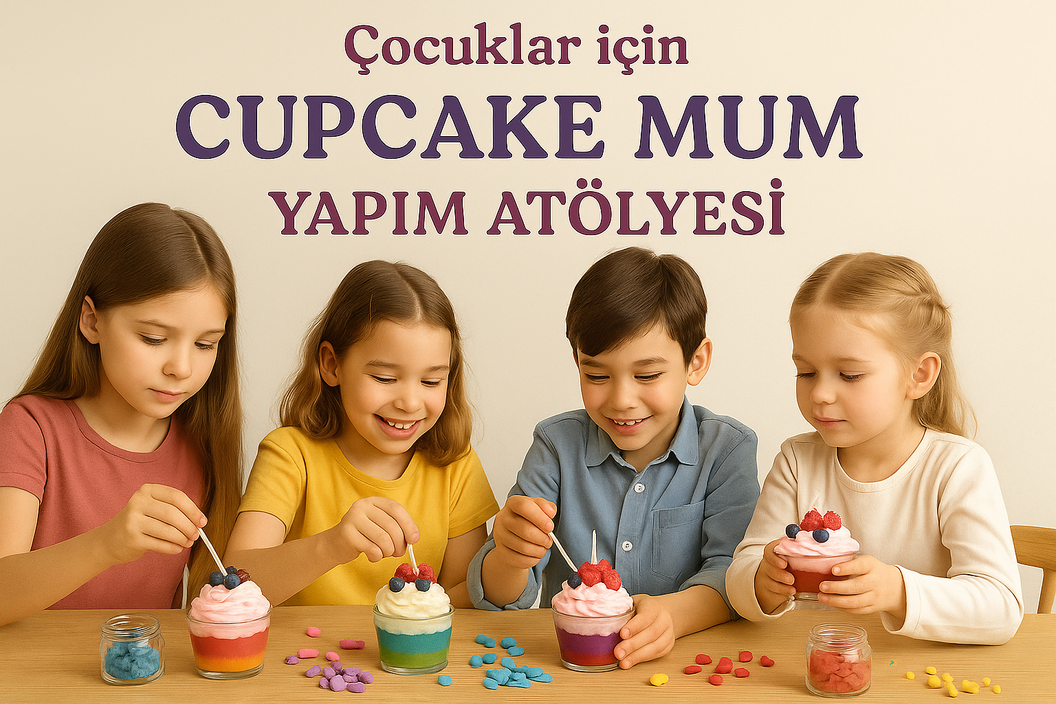 Çocuklar için Cupcake Mum